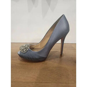 Badgley Mischka Heels with Embellishments Open Toe Size 6.